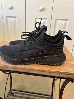 adidas All-Black Knit Lace-Up Sneakers